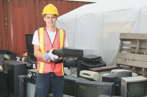Business owner reviewing a free quote for commercial waste removal